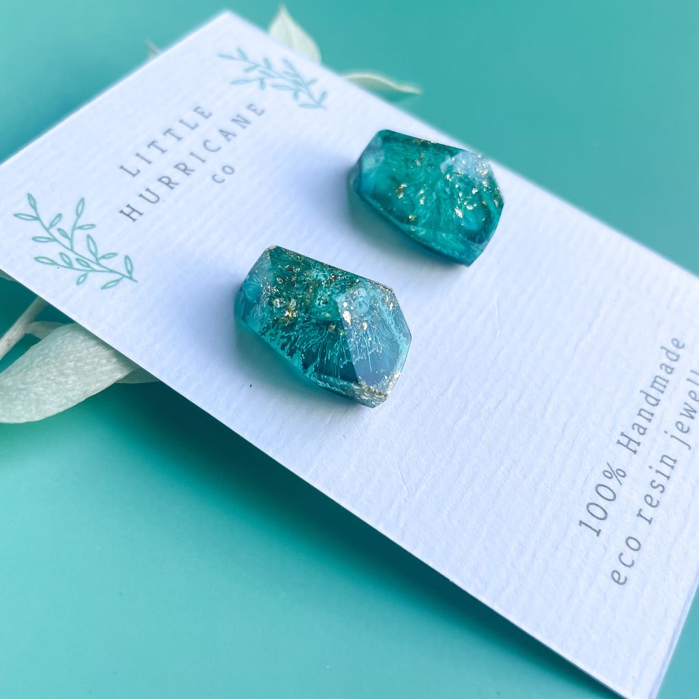 Emerald Green Gem Studs
