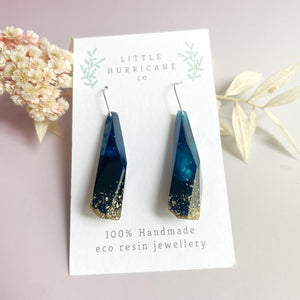 Stormy Waters Faceted Dangle