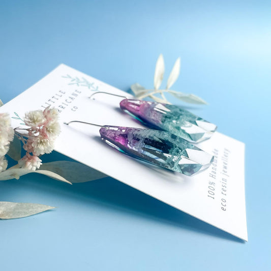 Aurora Borealis Faceted Dangles