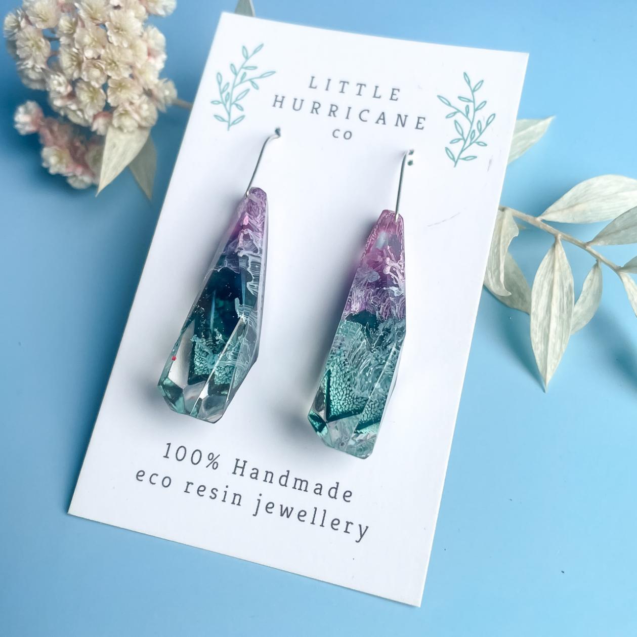 Aurora Borealis Faceted Dangles