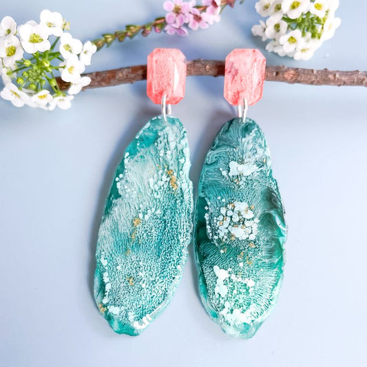 Caribbean Water Geode Dangles