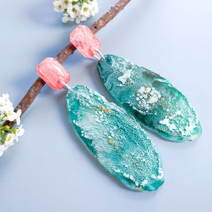 Caribbean Water Geode Dangles