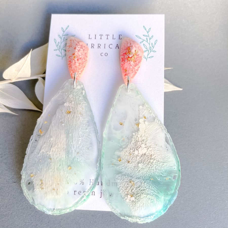 Ice Cloud Geode Dangles