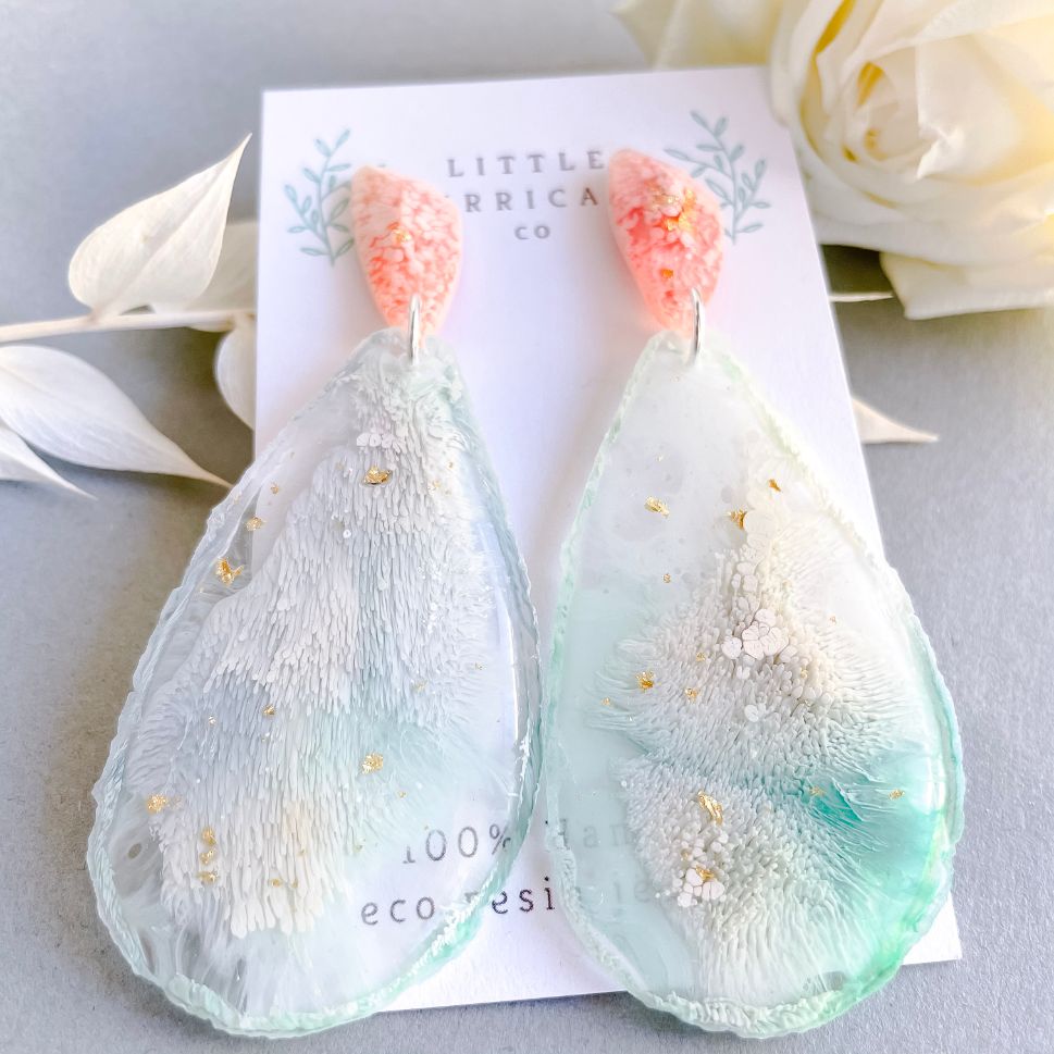 Ice Cloud Geode Dangles