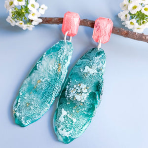 Caribbean Water Geode Dangles