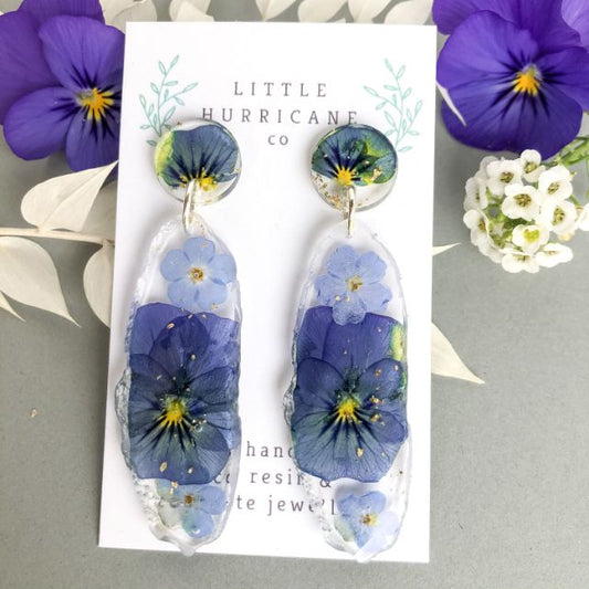 Viola and Forget me not Geode