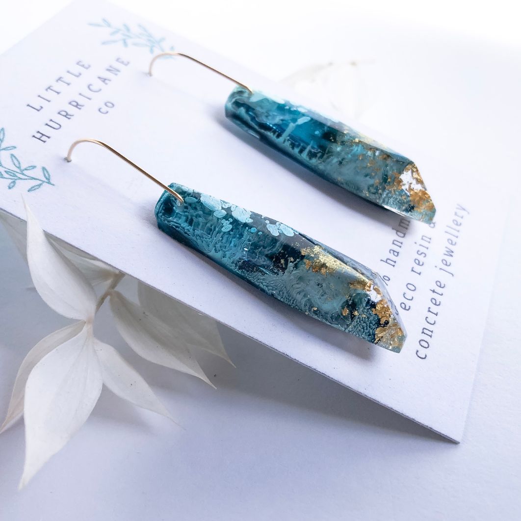 Blue Galaxy Faceted Dangles
