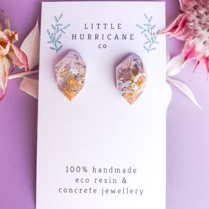 Deep Lavender Gem Studs