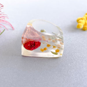 Translucent Statement Ring - Red Gum