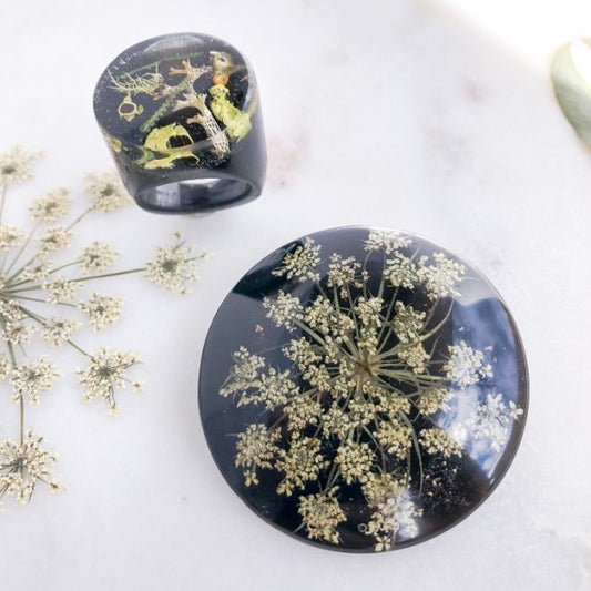 Super Statement Ring - Lichen on Black