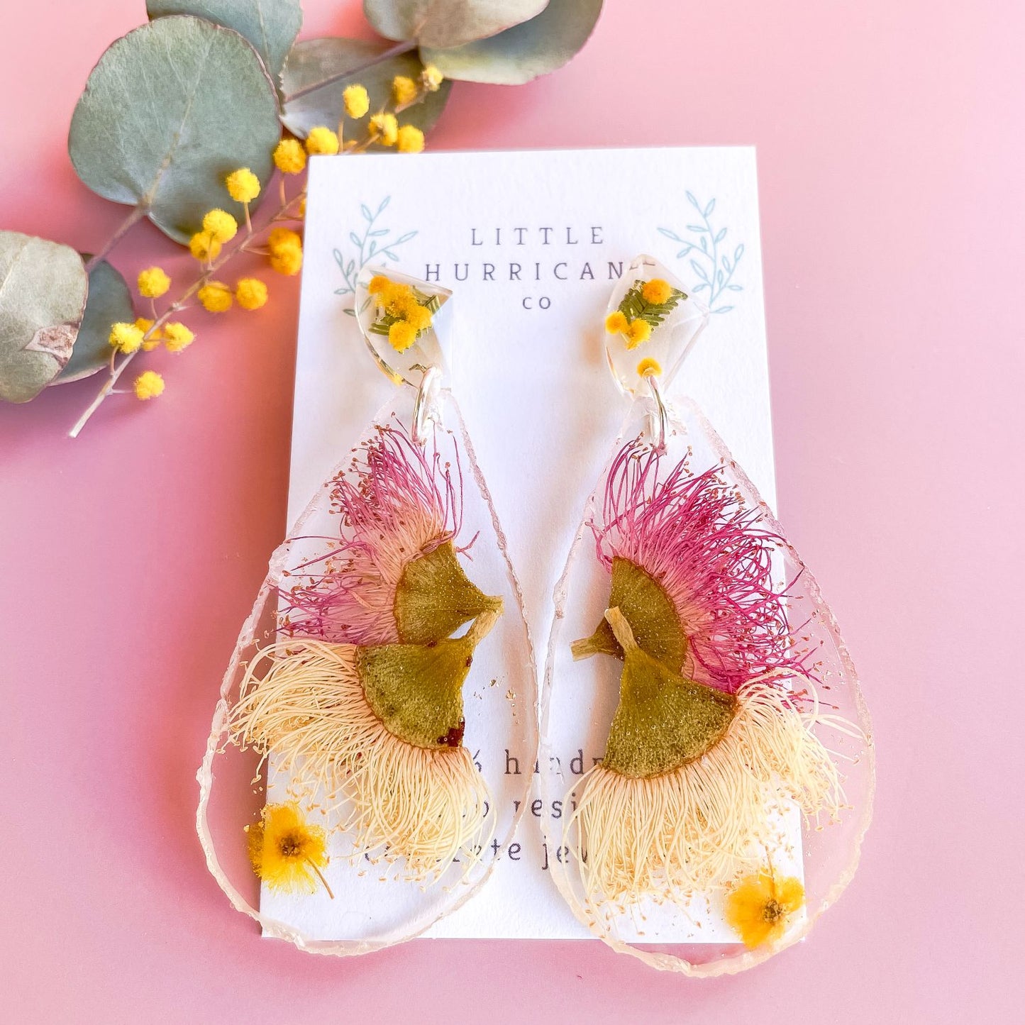 Double Gum Blossom Geode Earrings