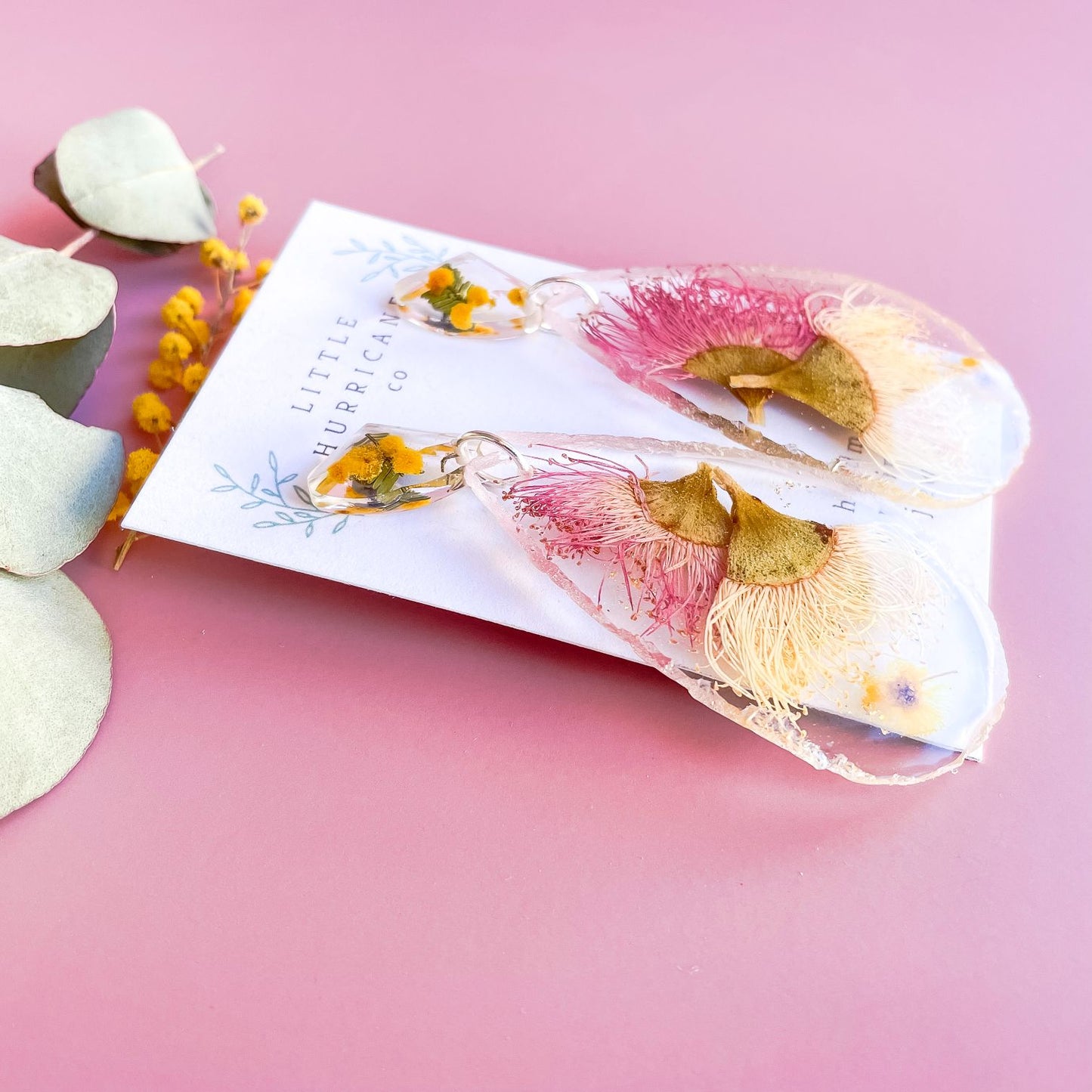 Double Gum Blossom Geode Earrings