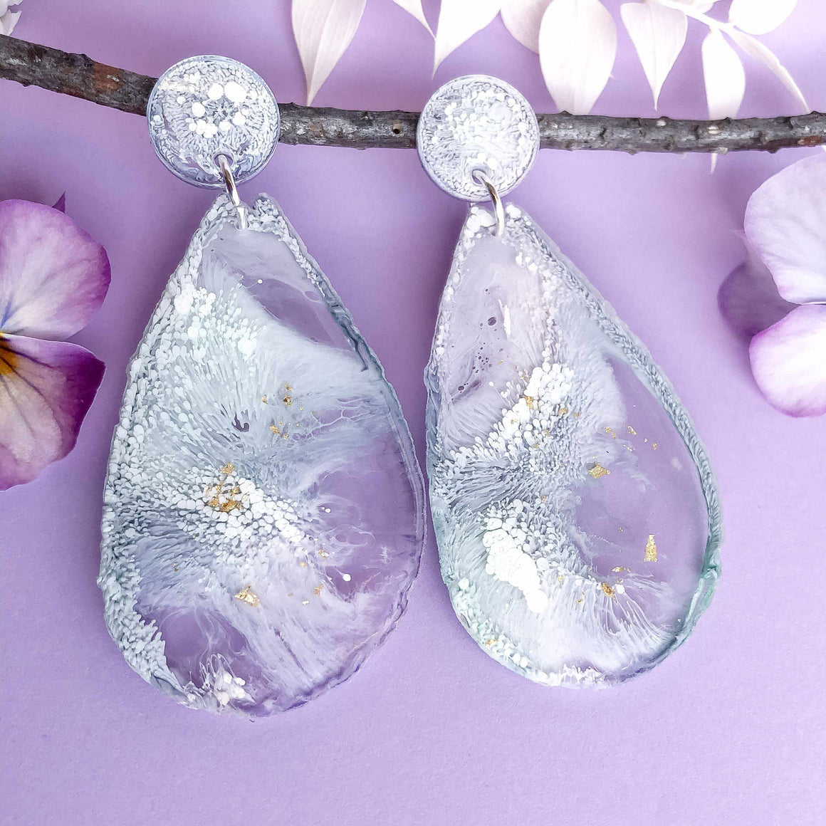 Unicorn Geode Dangles