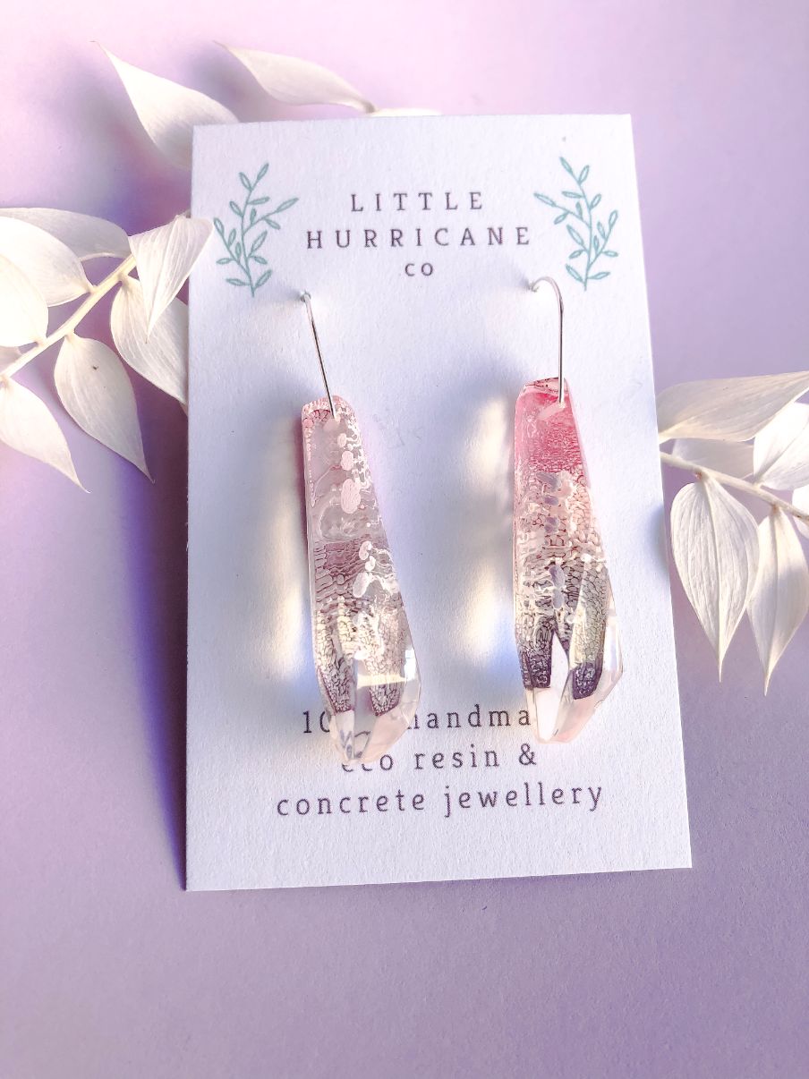 Pink Coral Faceted Dangles