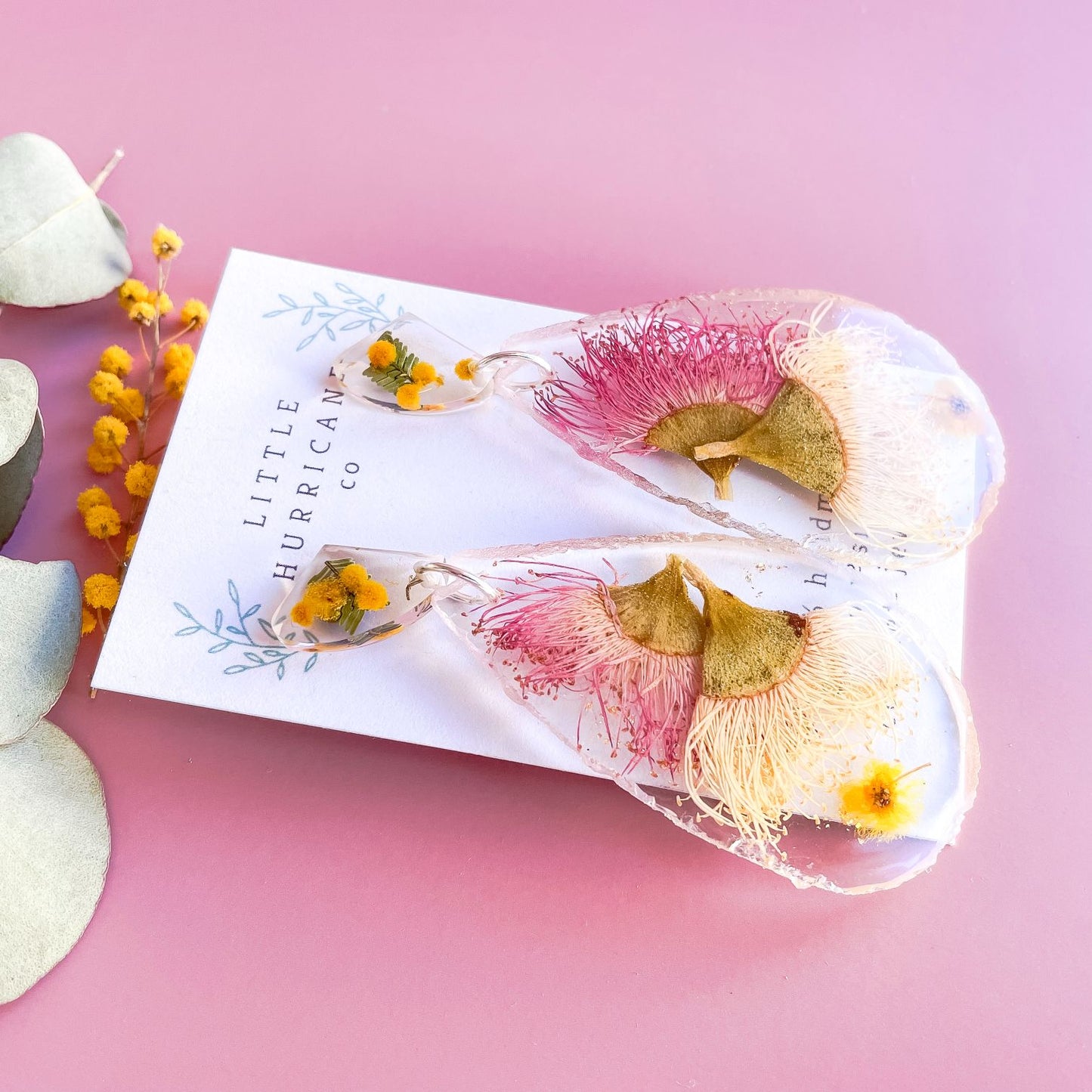 Double Gum Blossom Geode Earrings