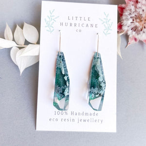 Icy Teal Faceted Dangles