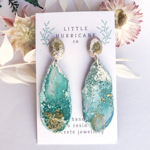 Turquoise Waters Geode Dangles small