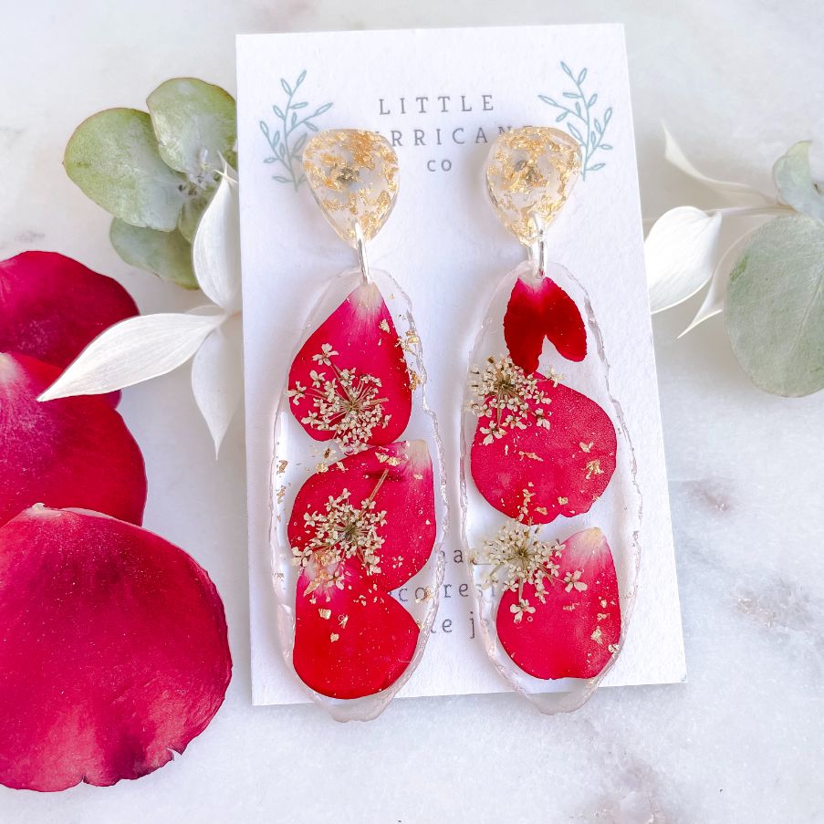 Rose & Queen Anne's Lace Geode