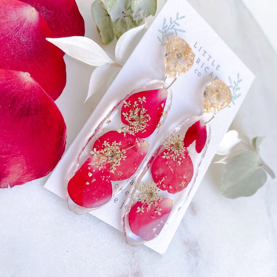 Rose & Queen Anne's Lace Geode