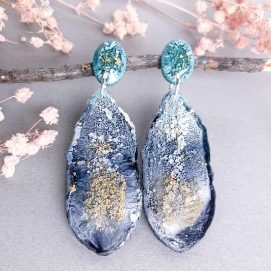 Midnight Sky Geode Dangles small