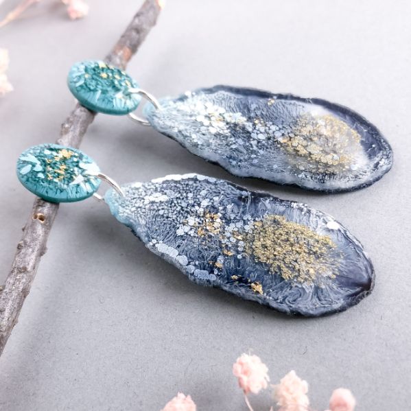 Midnight Sky Geode Dangles small