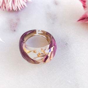 Statement Flower Petals Faceted Ring