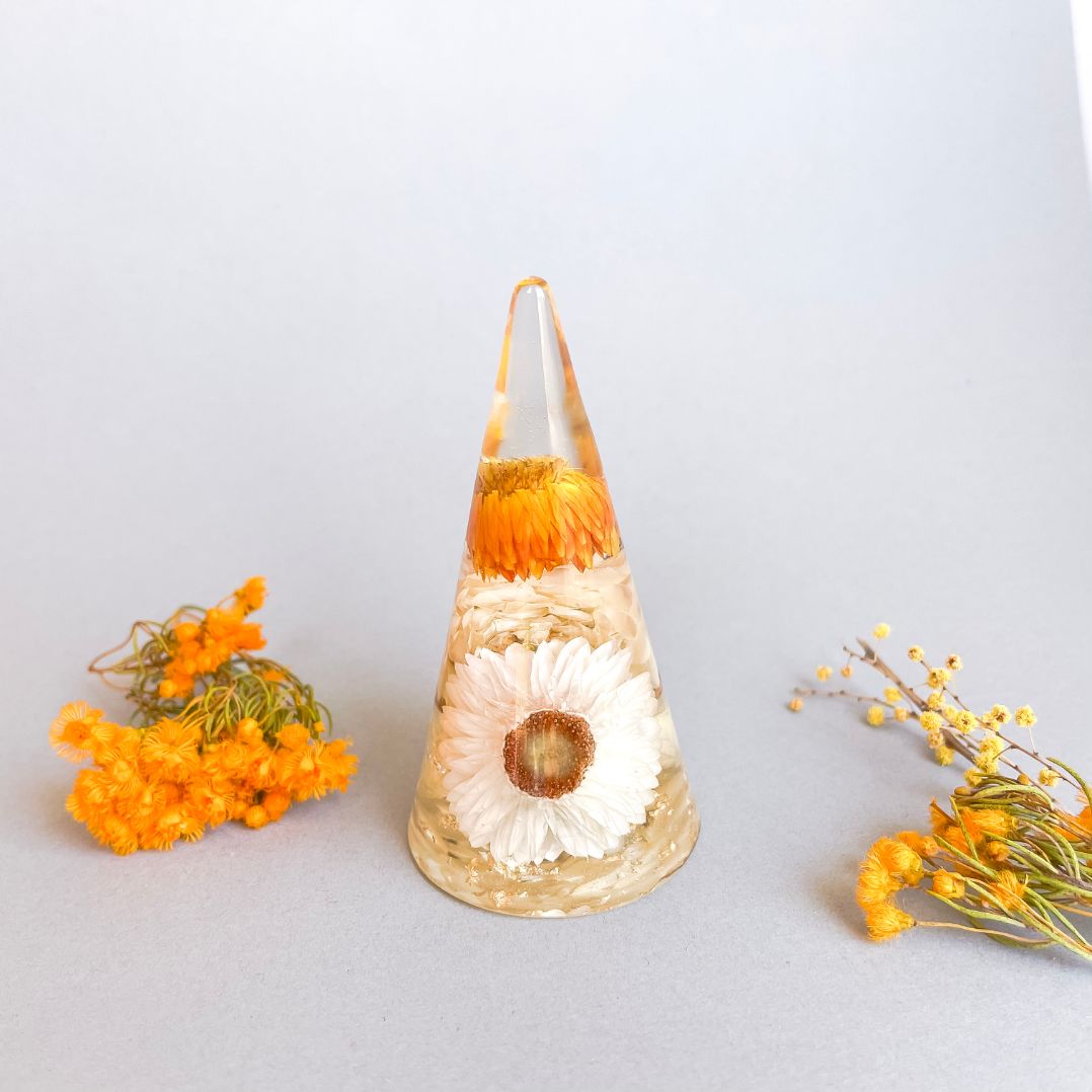 Bright everlasting Daisy Ring Cone