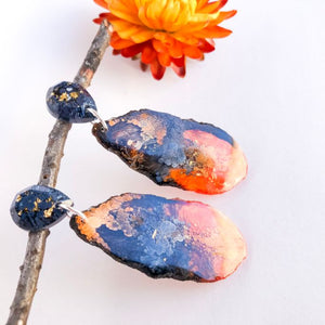 On Fire Geode Dangles small