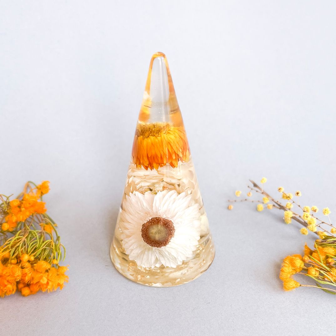 Bright everlasting Daisy Ring Cone
