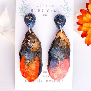 On Fire Geode Dangles small