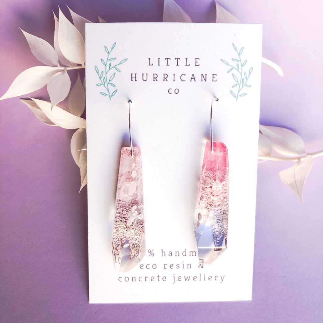 Pink Coral Faceted Dangles