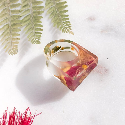 Translucent Statement Ring - Red Gum & Wattle