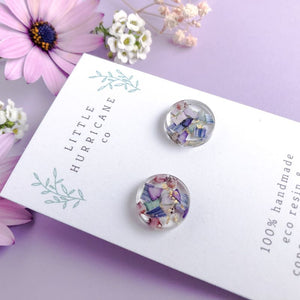 Button Studs - African daisy confetti