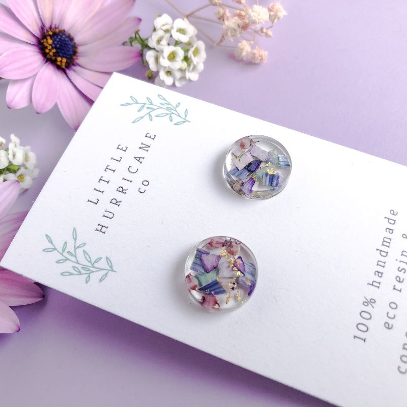 Button Studs - African daisy confetti