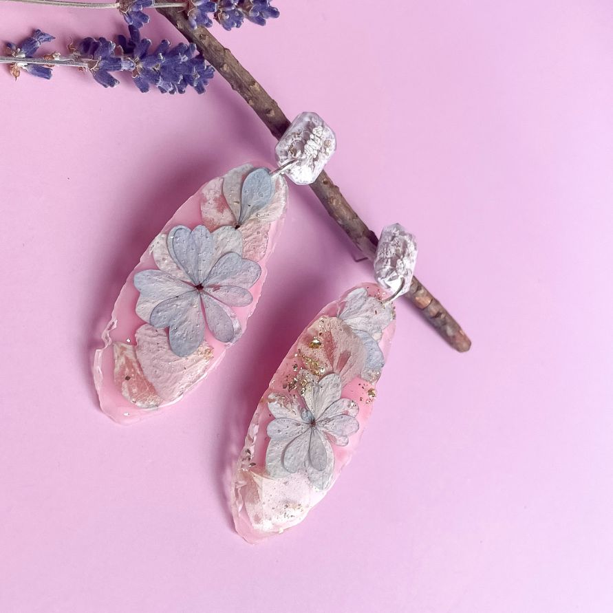 Hydrangea Petals Pink Geode