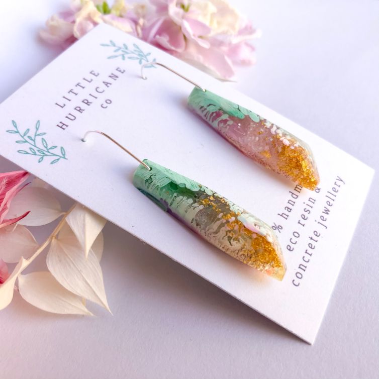 Pink Sherbet Faceted Dangles