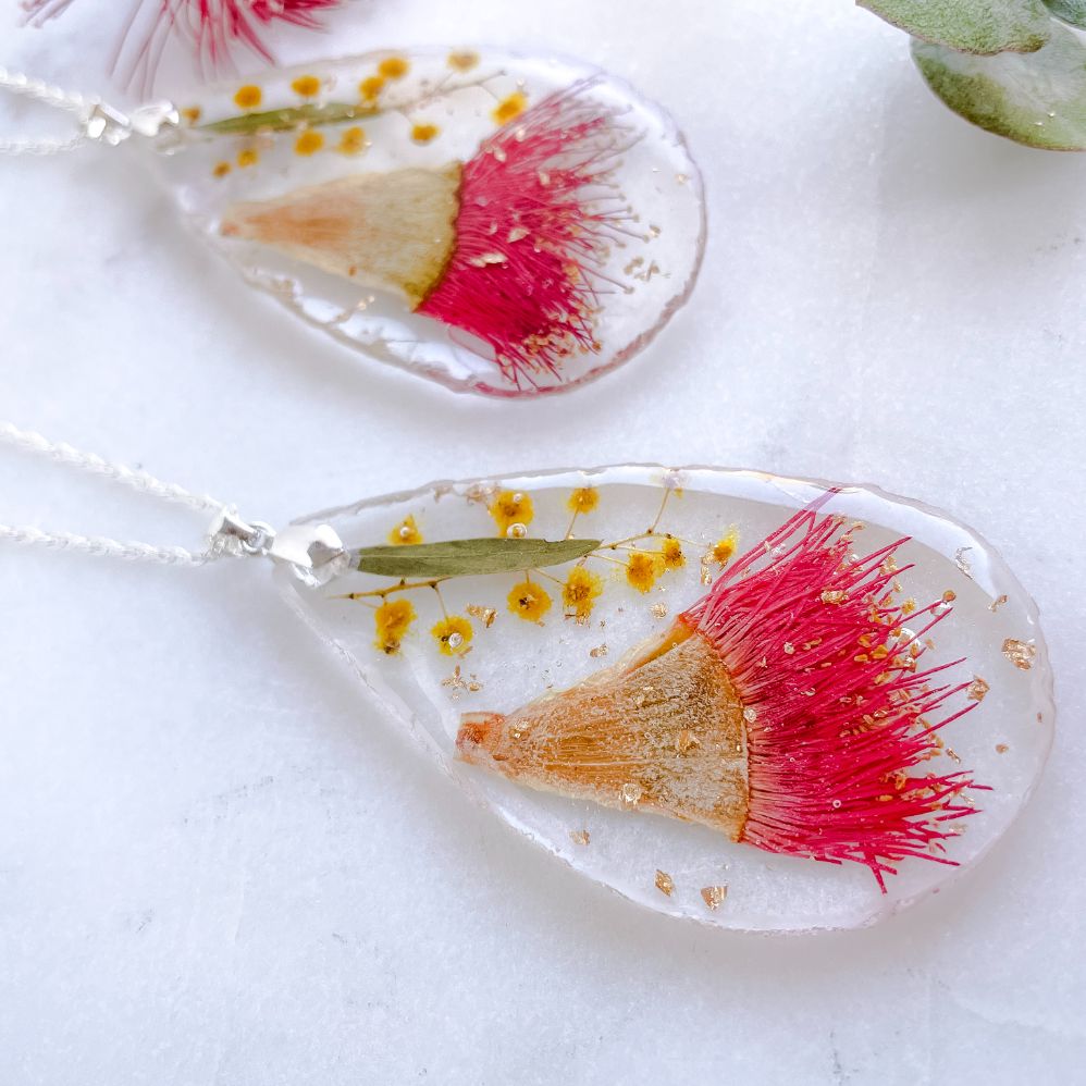 Gum & Wattle Blossom necklace