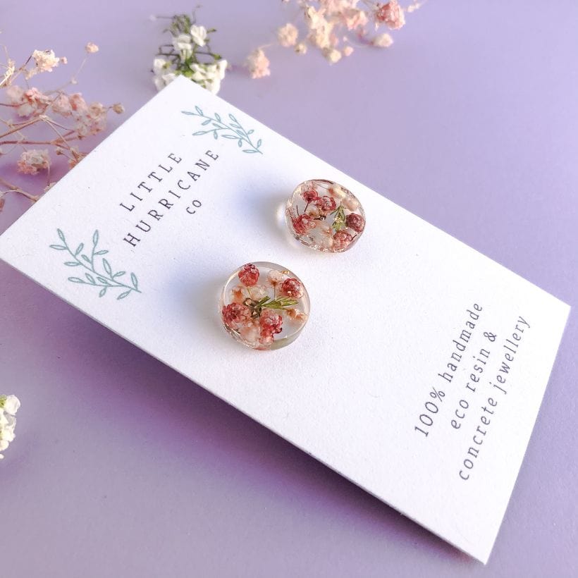 Button Studs - Rice Flowers