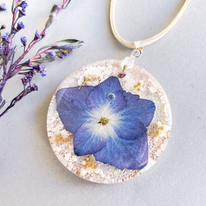 Blue Hydrangea Necklace