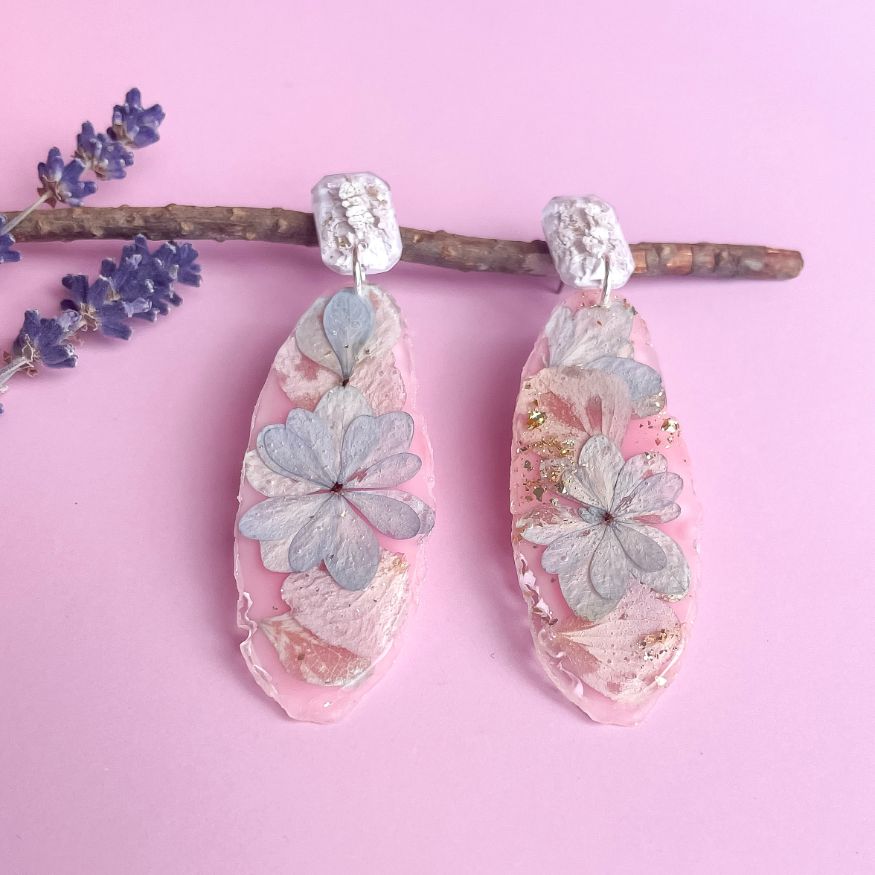 Hydrangea Petals Pink Geode