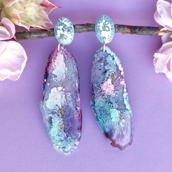 Mermaid Geode Dangles