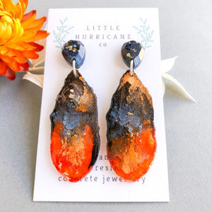 On Fire Geode Dangles small