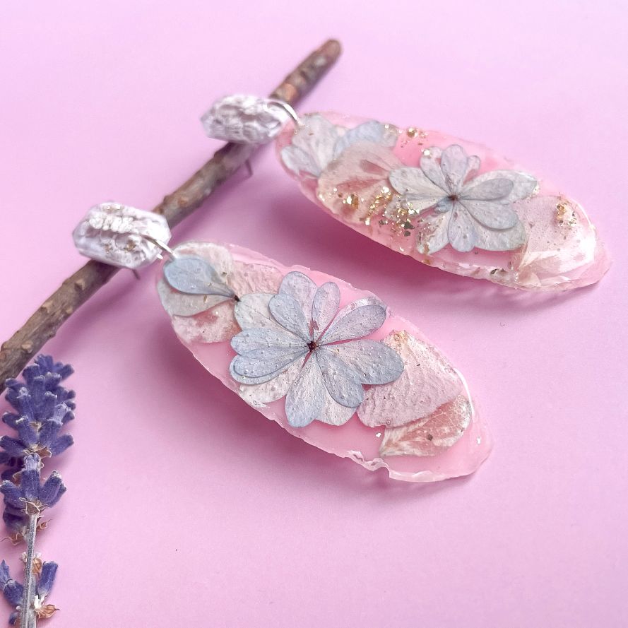 Hydrangea Petals Pink Geode