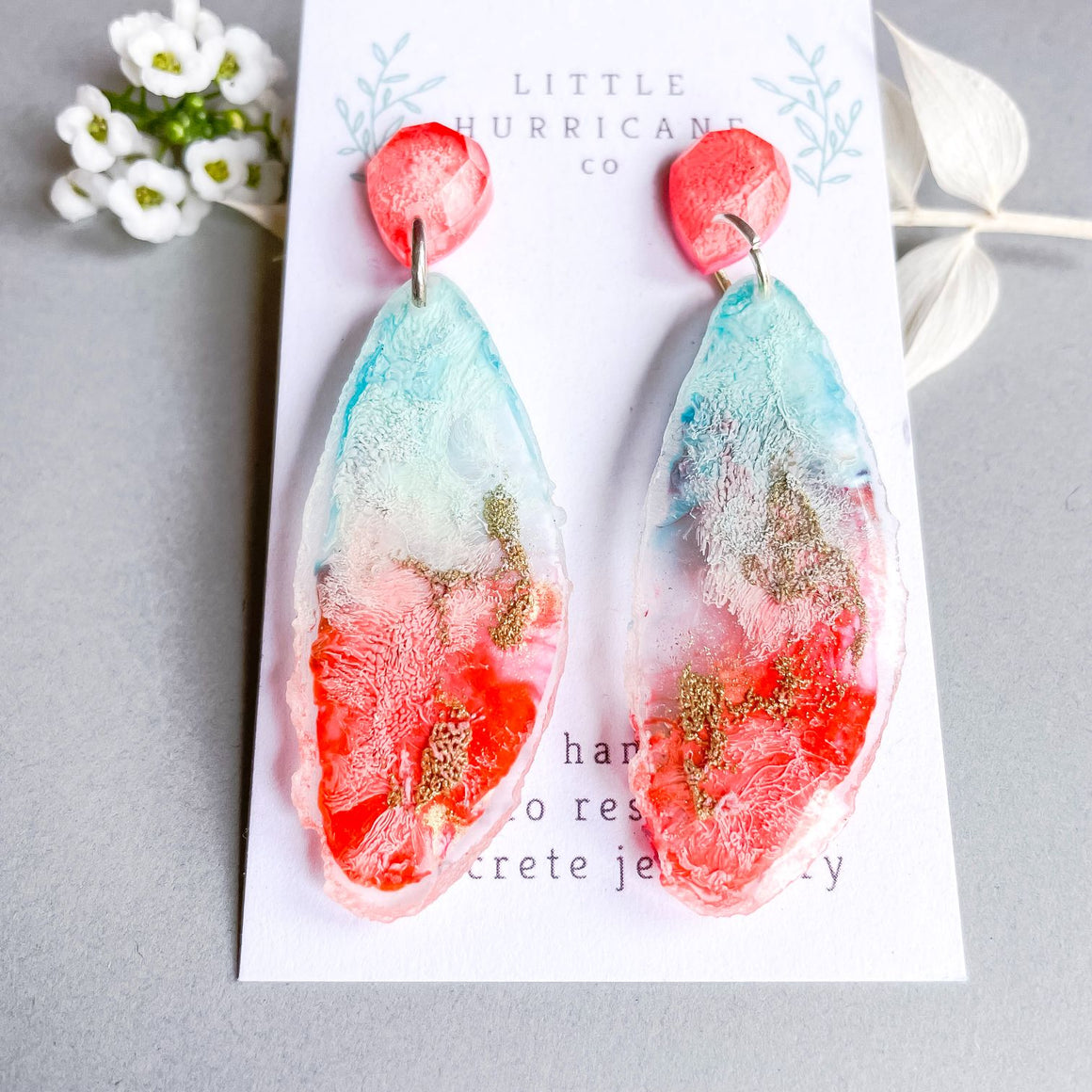 Over the Rainbow Geode Dangle Earrings