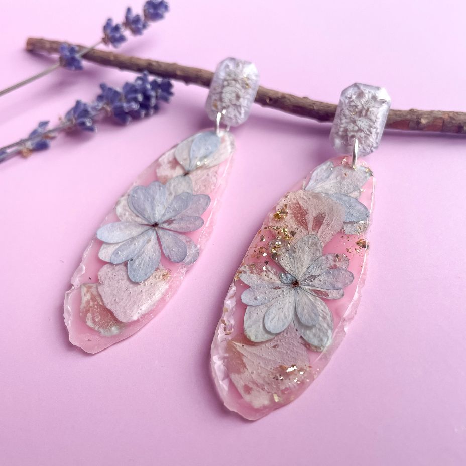 Hydrangea Petals Pink Geode