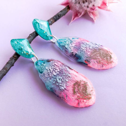 Over the Rainbow Geode Dangles small
