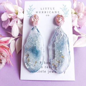 Cloudy Skies Geode Dangles small