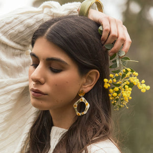 Gum Blossom Dangle Hoops