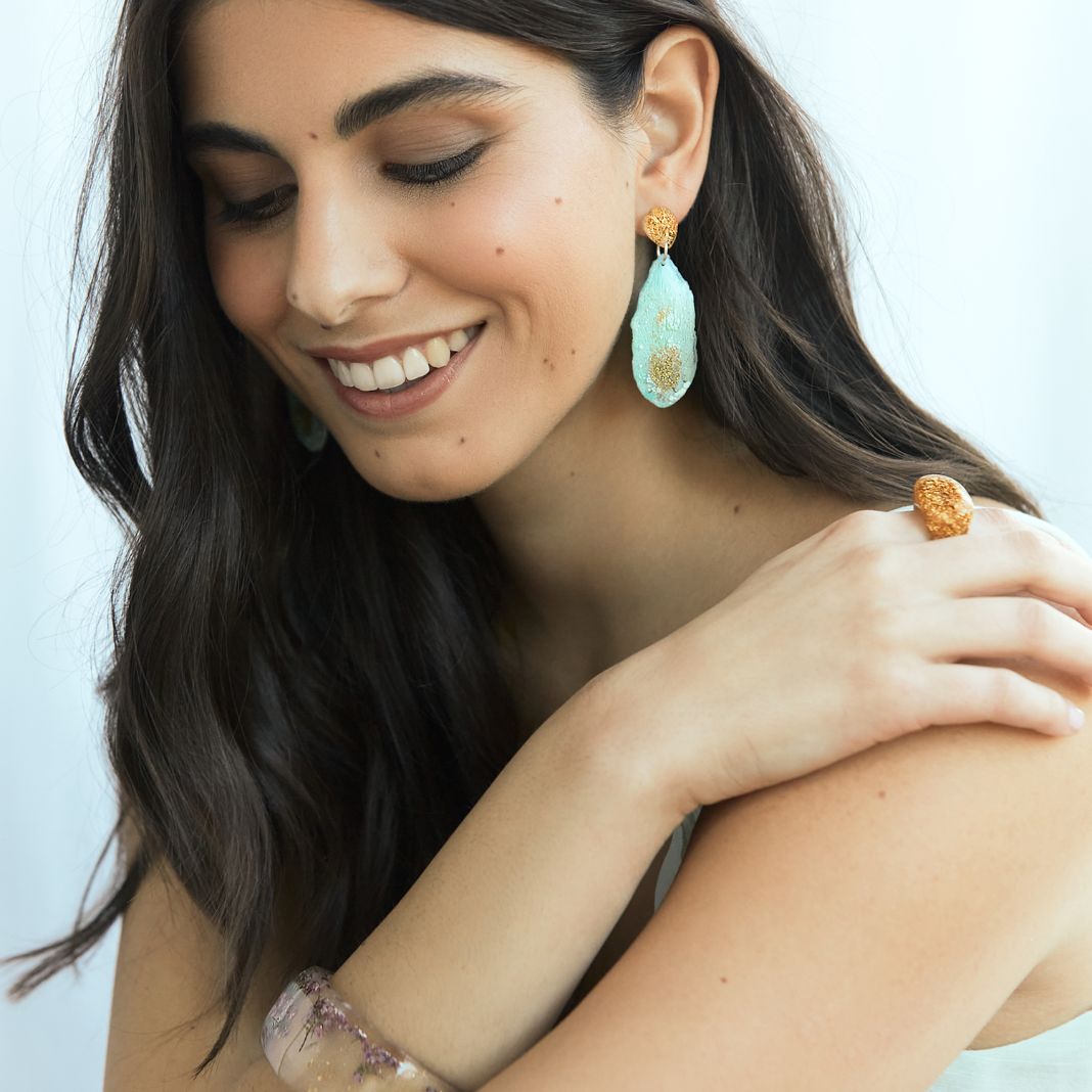 Mint Jade Geode Dangles small