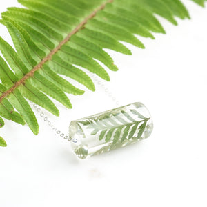 Barrel Necklace - Foraged Fern & Gold Leaf - Little Hurricane Co